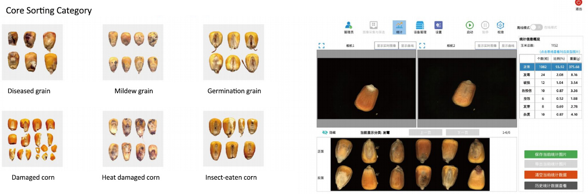 Corn quality visual inspection machine